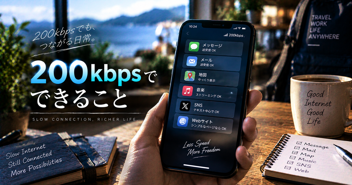 200kbpsでできることを徹底解説｜格安SIM・低速回線でも快適に使うコツと注意点