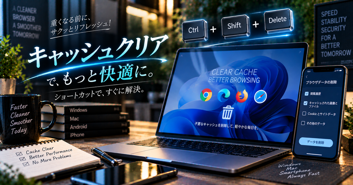 キャッシュクリアのショートカットを今すぐ使いこなす5つの基本｜Windowsやスマホの動作を軽くして不具合を防ぐ！