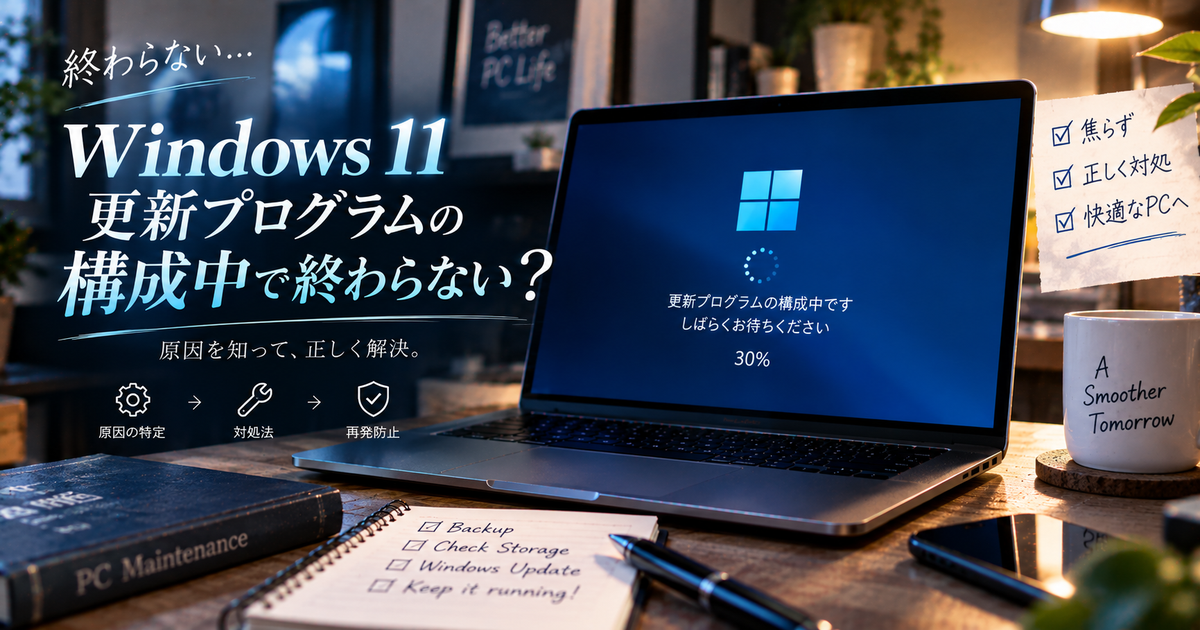 更新プログラムの構成中に終わらない時の原因と対処法｜絶対に試したい解決手順とやってはいけないNG対応