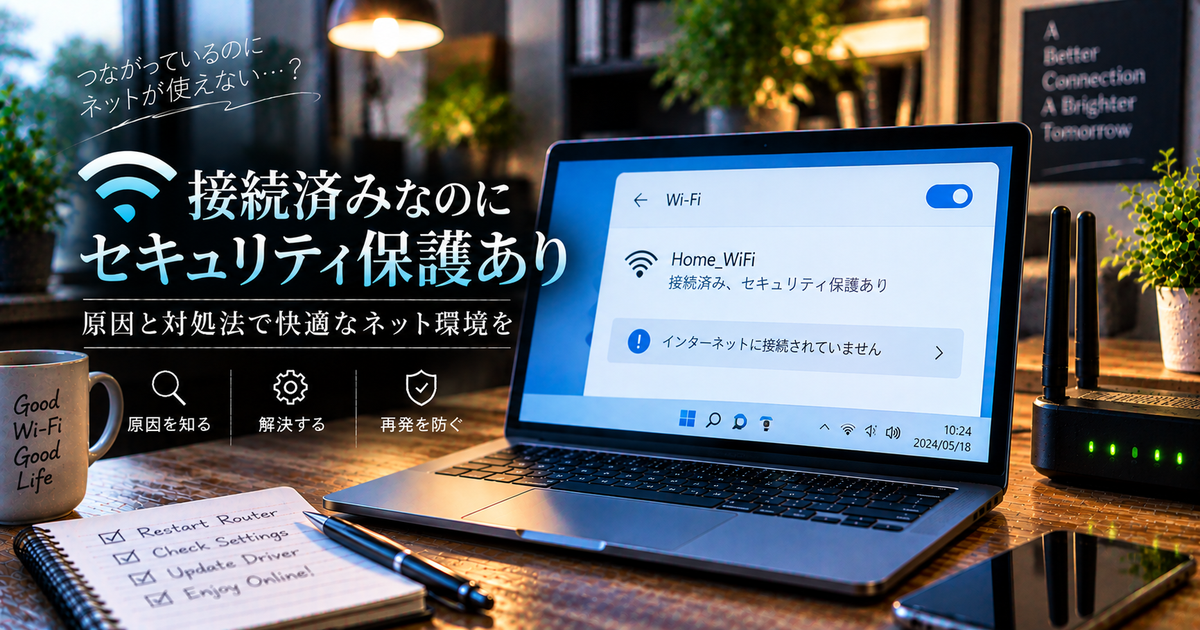 接続が済んでいるのにセキュリティ保護ありと表示される原因と対処法｜ネットが繋がらない時の解決策と再発防止のポイント