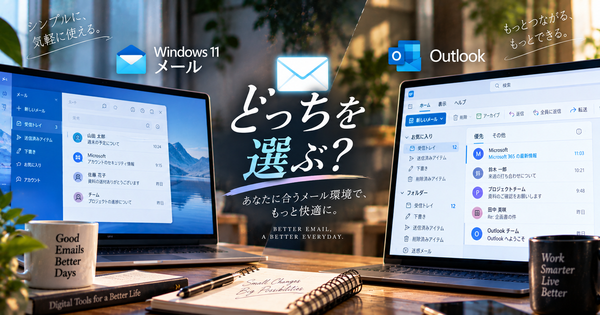 Windows11メールとOutlookの違いを徹底比較｜初心者にも分かりやすく機能・操作性・移行方法を解説