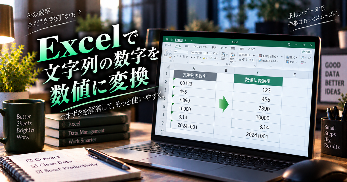 Excelで文字列の数字を数値に変換する5つの基本ステップ｜エラーの原因から関数活用まで一気に解決！