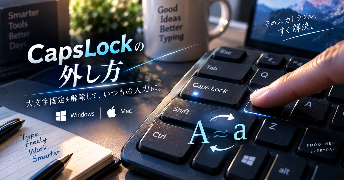 CapsLockの外し方が分からないときの対処手順5つ｜WindowsとMacで大文字固定を解除する！