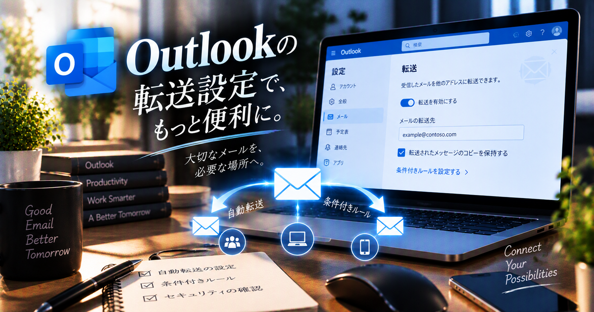 Outlookの転送設定を基本からマスターする5つのステップ｜自動転送と条件付きルールを安全に使いこなす！
