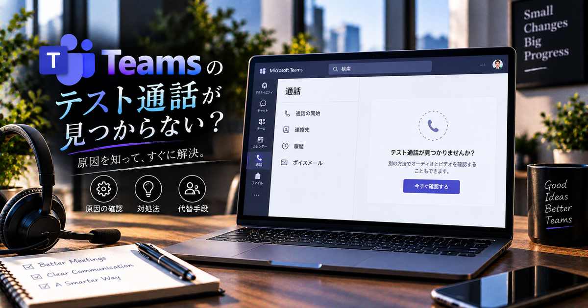 Teamsのテスト通話がない時の原因と対処法｜今すぐ試せる解決策＆おすすめの代替手段