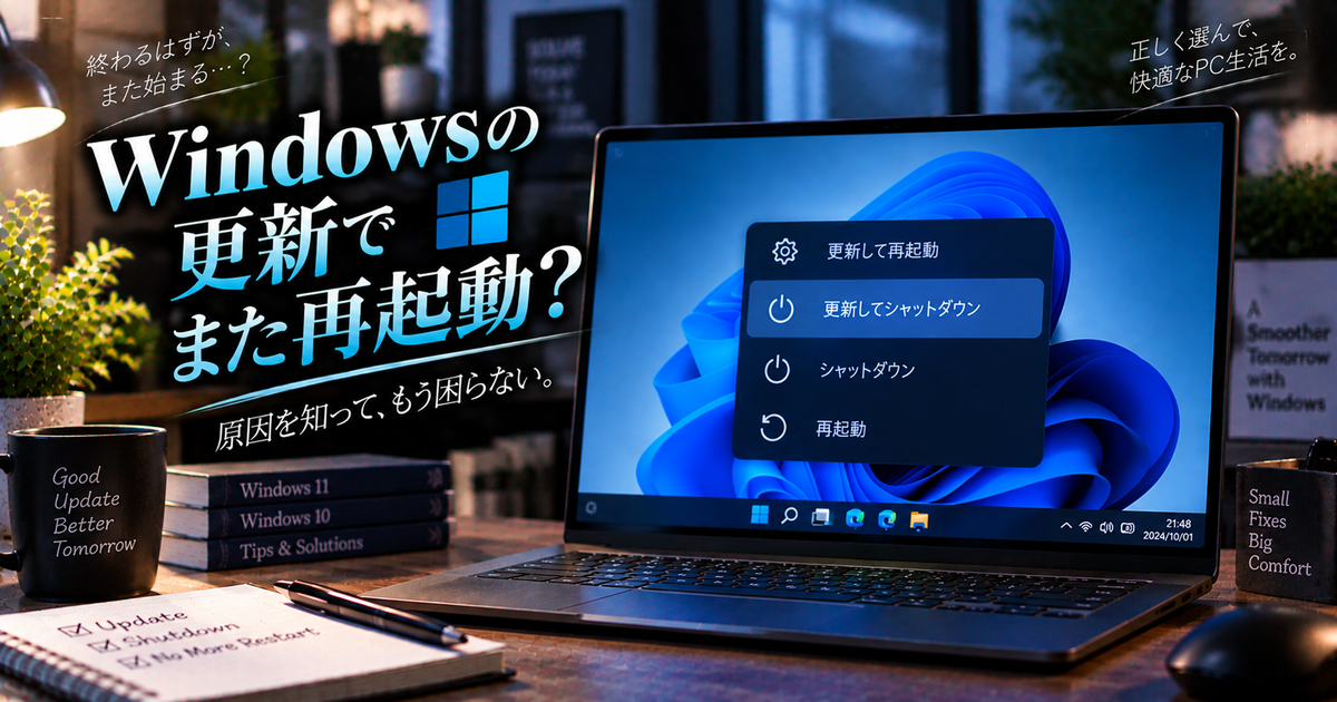 更新してシャットダウンを選んだのに再起動するときの原因と対処法｜Windows 10/11で電源メニューの挙動を安定させる！