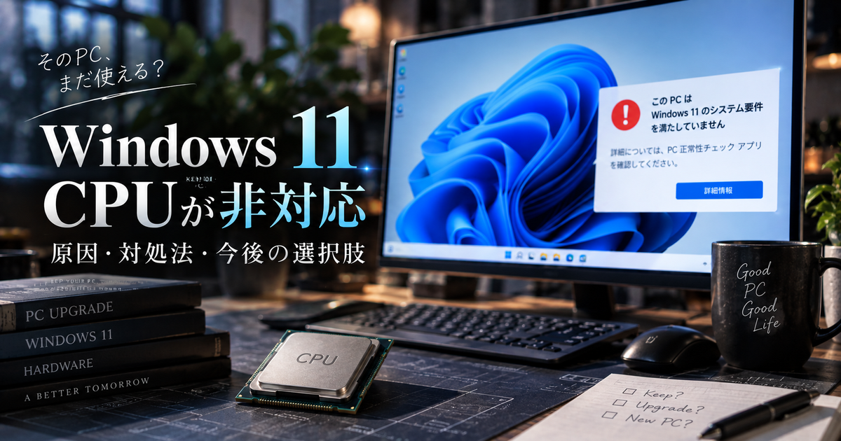 Windows11でCPUが非対応の場合の対処法と注意点｜リスクと解決策・今後の選択肢を徹底解説