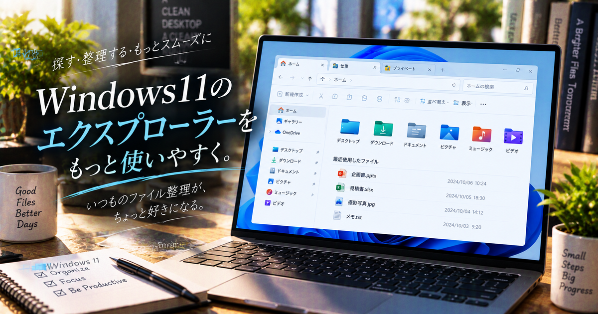 Windows11のエクスプローラーを使いこなす基本操作｜表示設定やタブ活用で毎日のファイル整理がぐっと楽になる！