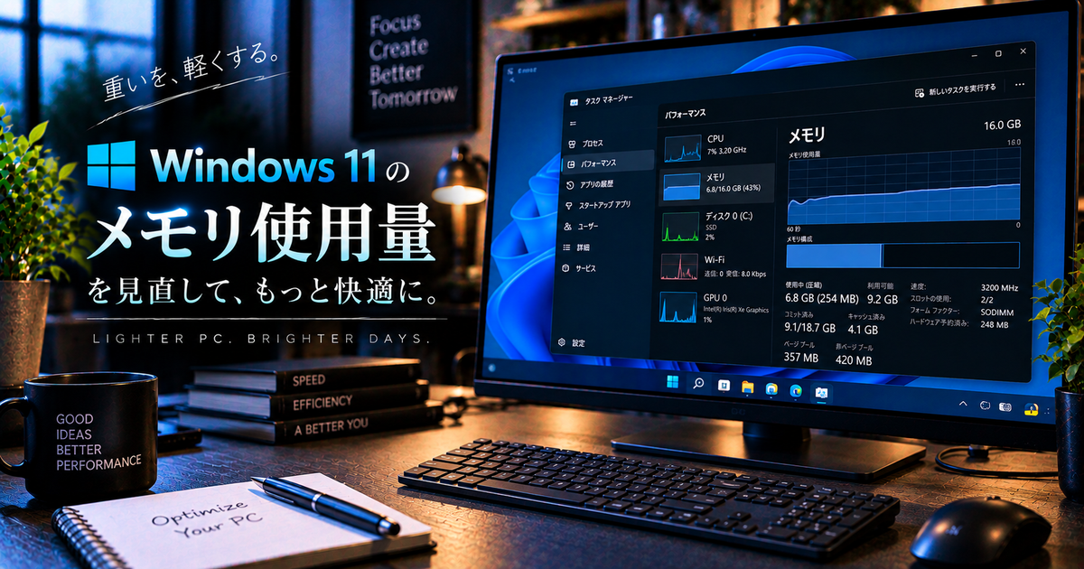 Windows11のメモリ使用量を徹底解説｜無駄な消費を減らして快適に使うための実践テクニック