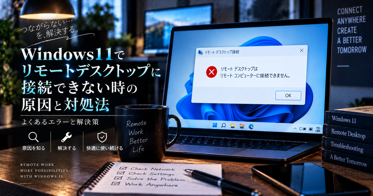 Windows11でリモートデスクトップに接続できない原因と対処法｜よくあるエラーと解決策を初心者にもわかりやすく解説