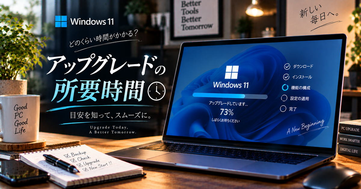 Windows11へのアップグレード時間の目安と実際の所要時間｜スムーズに進めるコツと失敗しないためのポイント
